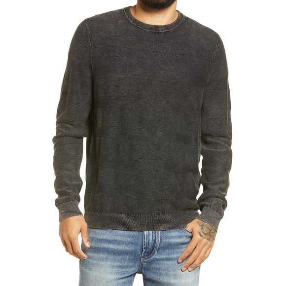 Treasure & Bond Nordstrom Men's Washed Cotton Sweater in Black - Large - Picture 1 of 4